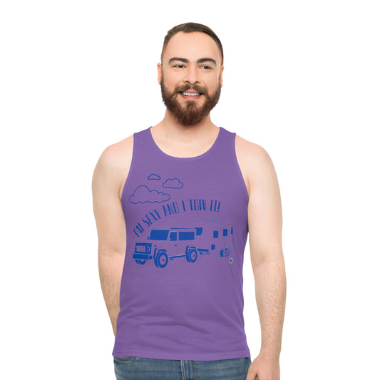 ‘I’m sexy and I tow it’ Unisex Tank Top (AOP)